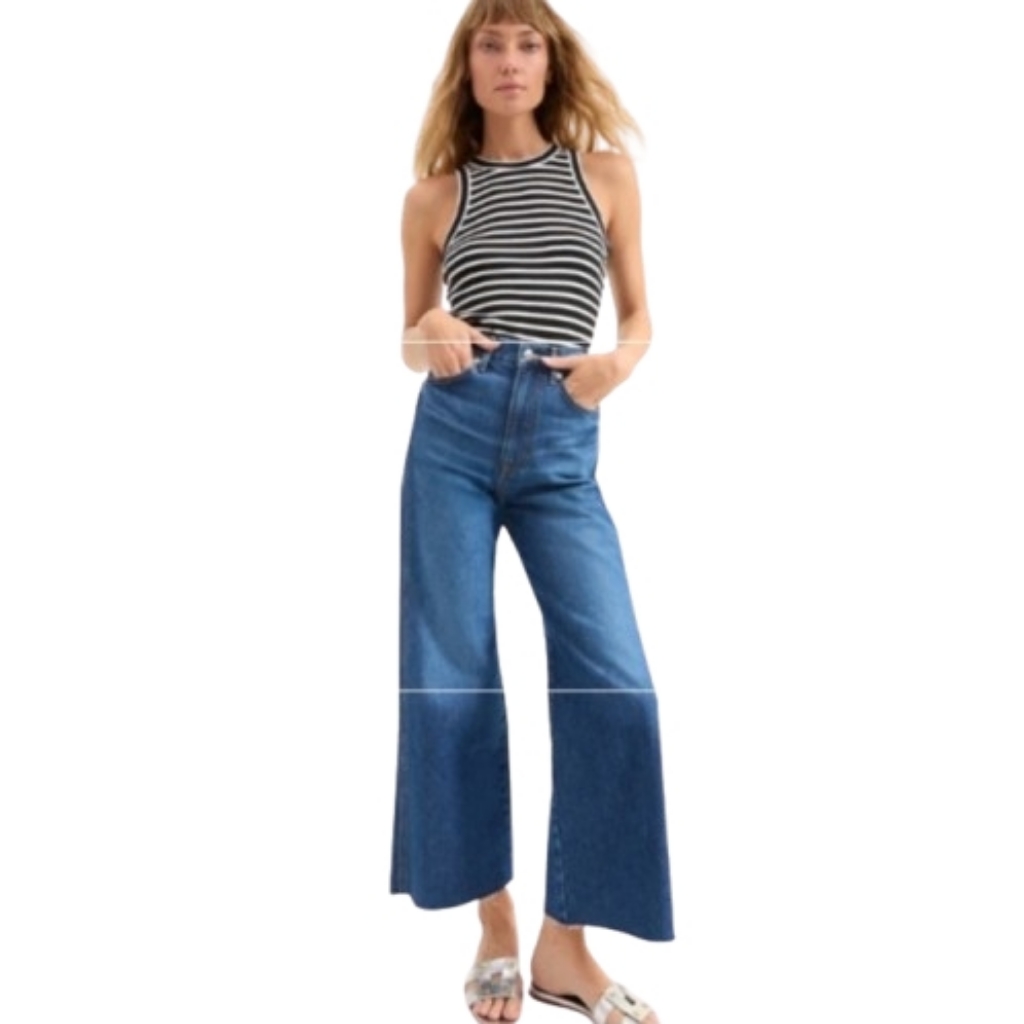 Veronica Beard Taylor Wide Leg Crop High Rise Denim Jean Jeans Size 26